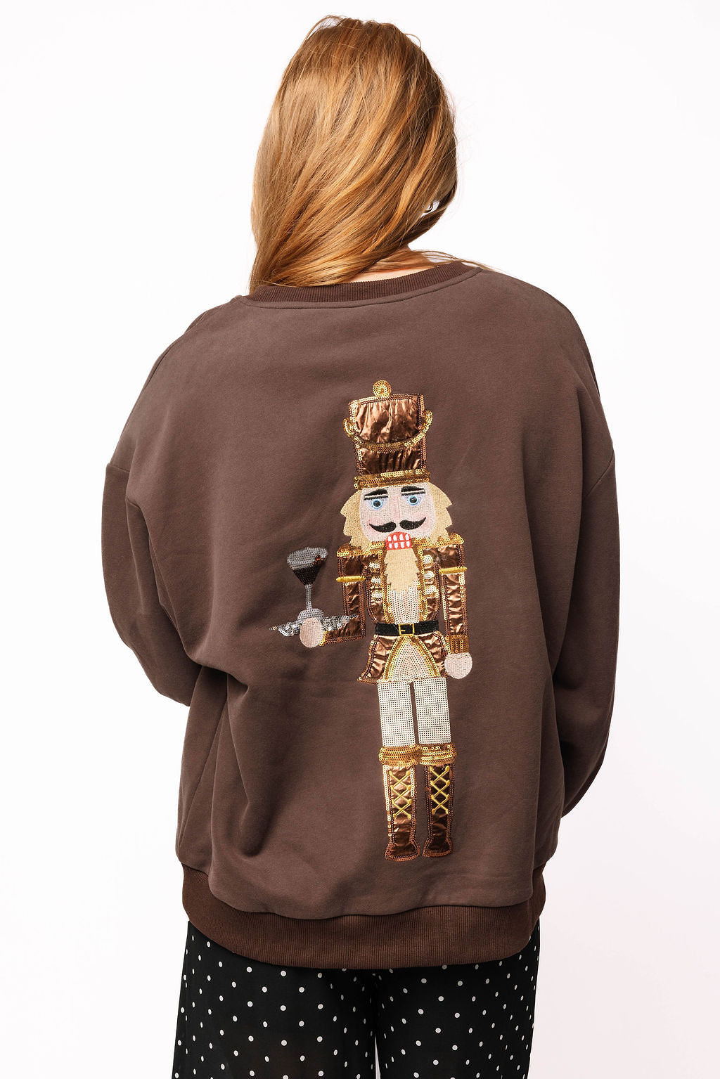 Brown Espresso Martini Serving Nutcracker Sweatshirt - Eden Lifestyle