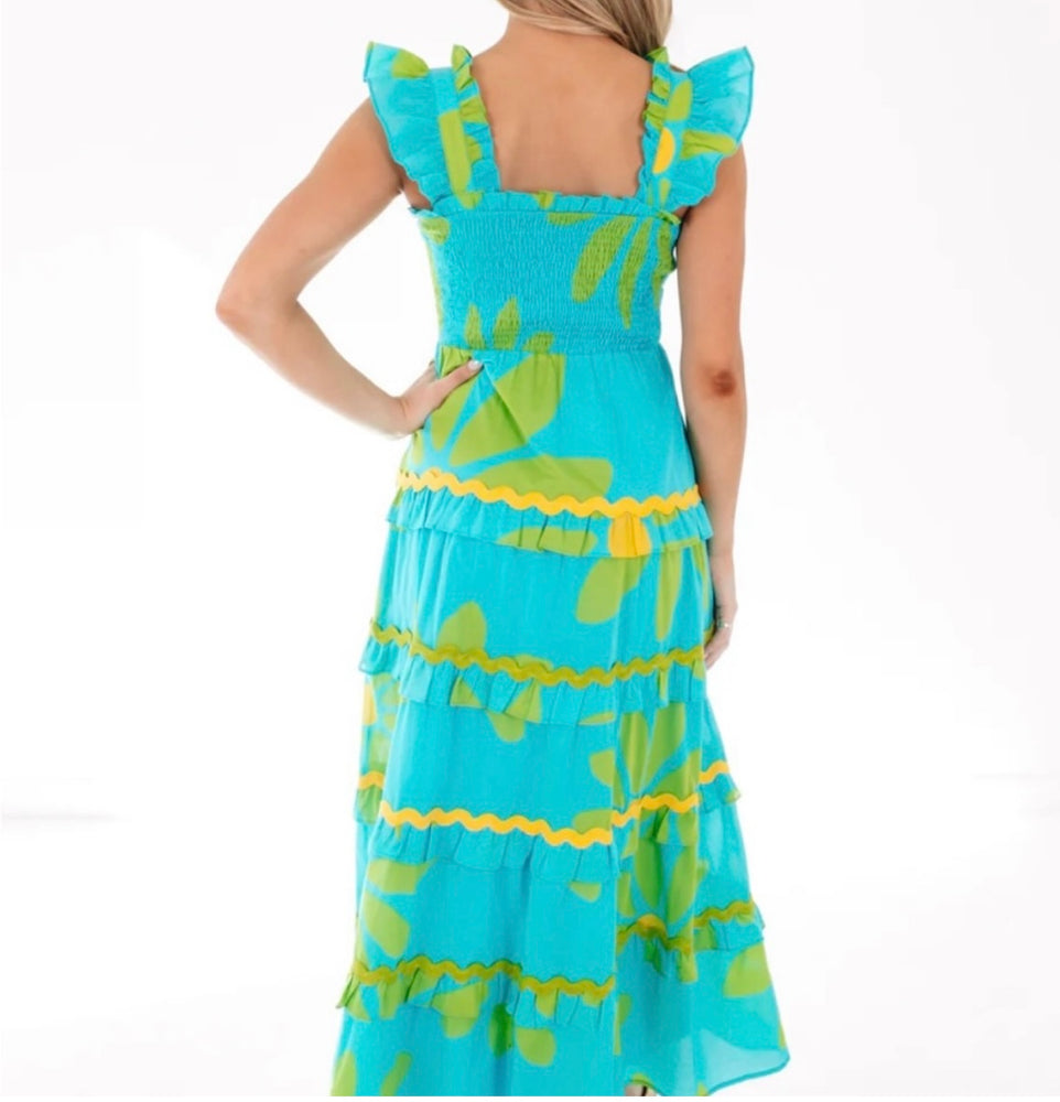 The Indi Tier Ric Rac Midi Dress - Eden Lifestyle