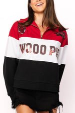 Licensed Arkansas Quarter Zip Colorblock Sweatshirt - Eden Lifestyle