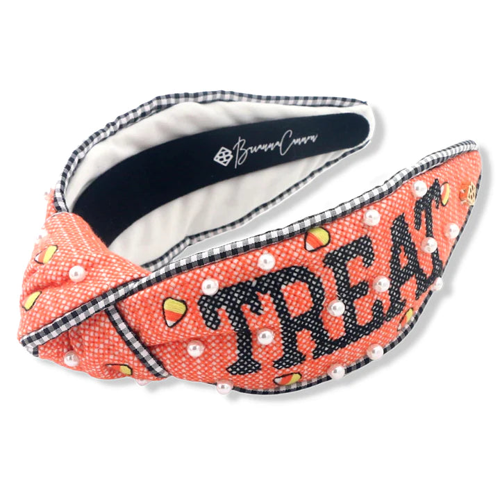 Adult Size Cross-Stitch Trick or Treat Headband with Embroidered Candy Corn - Eden Lifestyle