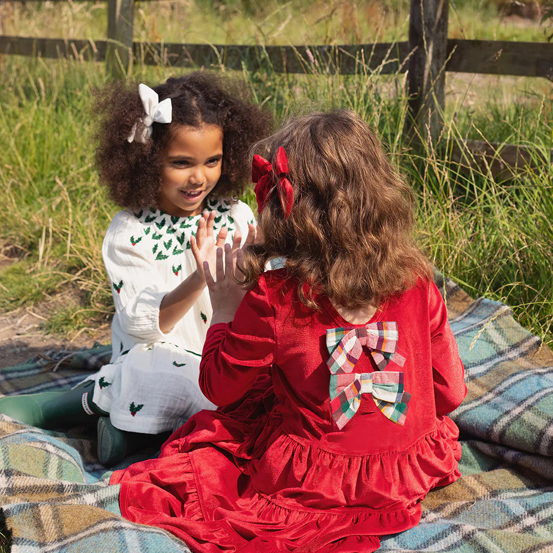 Girls Velour Pearl Dress - Eden Lifestyle