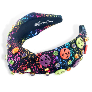 Adult Size Spooky Pumpkin Rainbow Headband with Crystals - Eden Lifestyle