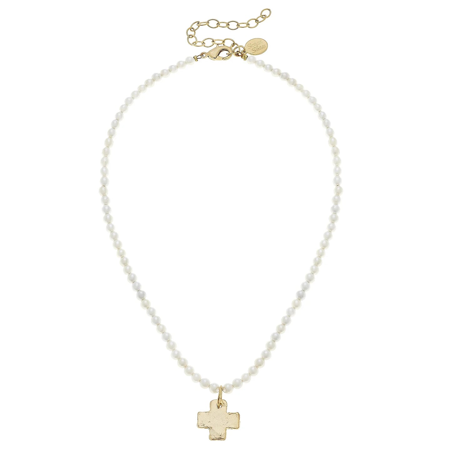 Alys Cross Necklace Pearl - Eden Lifestyle