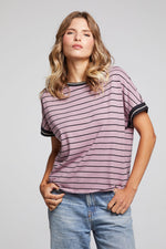 Amber Stripe Mix Tee - Eden Lifestyle