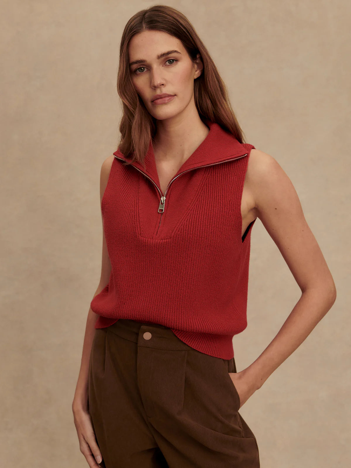 Amina Half-Zip Knit Lava Falls - Eden Lifestyle