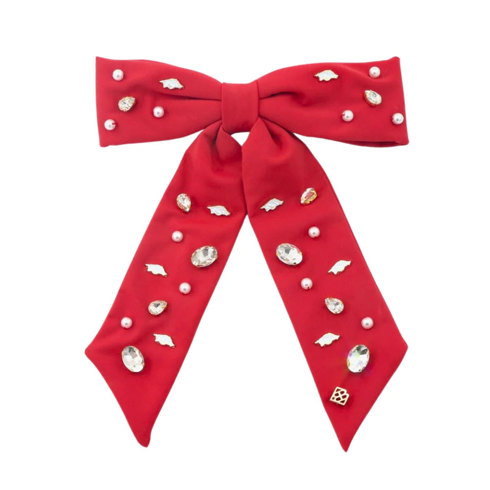 Cardinal Red Arkansas Bow Barrette - Eden Lifestyle