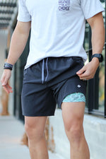 Athletic Shorts - Heather Black - Camo Liner - Eden Lifestyle