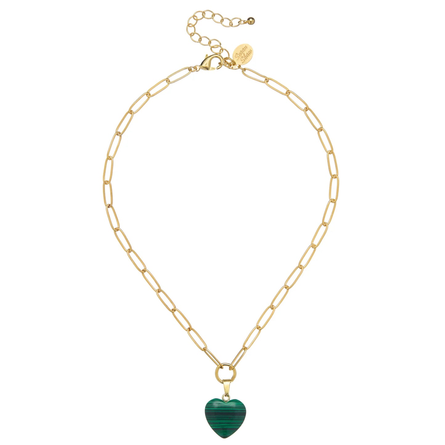 Audrey Heart Necklace Malachite - Eden Lifestyle