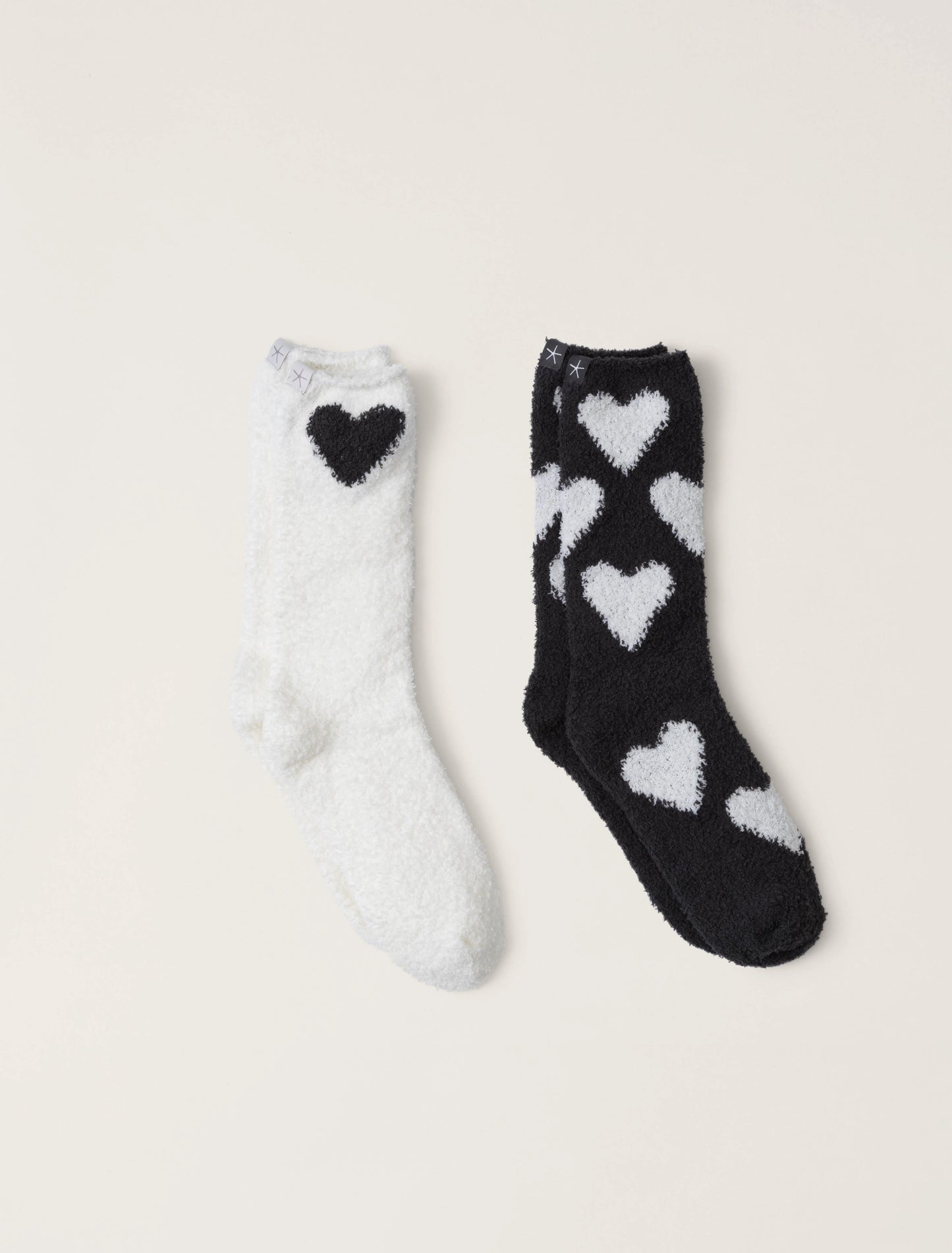 Cozychic® Heart Print Sock Set Carbon / Pearl - Eden Lifestyle