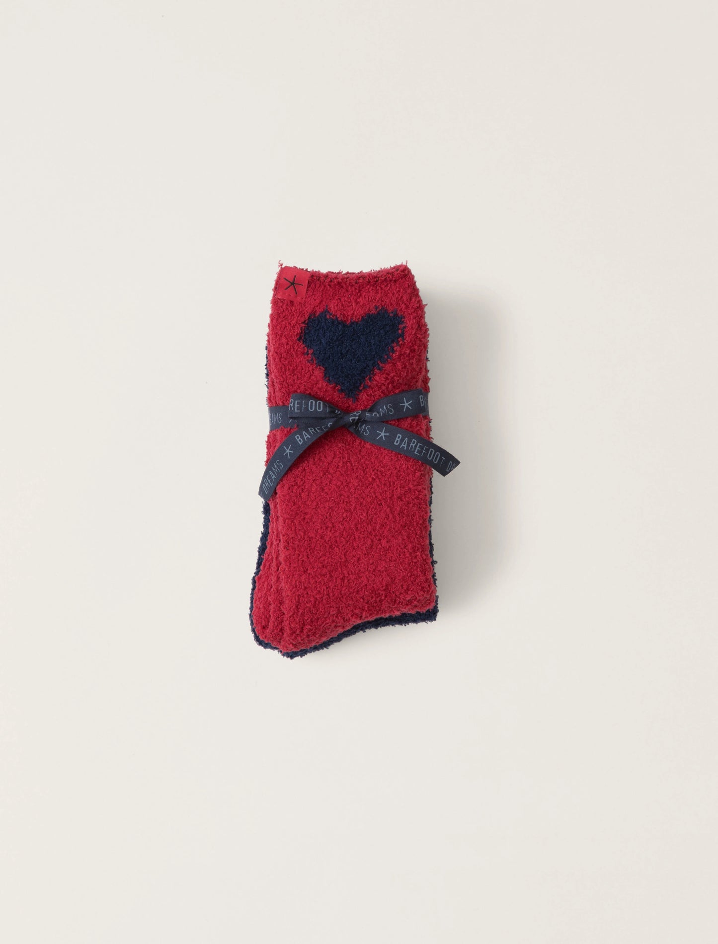 Cozychic® Heart Print Sock Set Marine / Scarlet - Eden Lifestyle