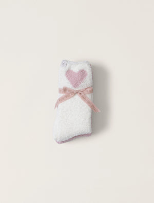 Cozychic® Heart Print Sock Set Pink Peonie / Pearl