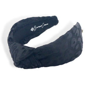 Black Leopard Print Knotted Headband - Eden Lifestyle