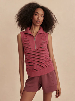 Bains Half-Zip Tank Rose Wine - Eden Lifestyle