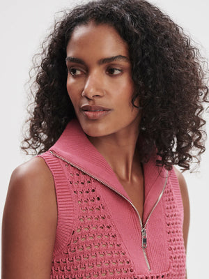 Bains Half-Zip Tank Rose Wine - Eden Lifestyle
