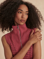 Bains Half-Zip Tank Rose Wine