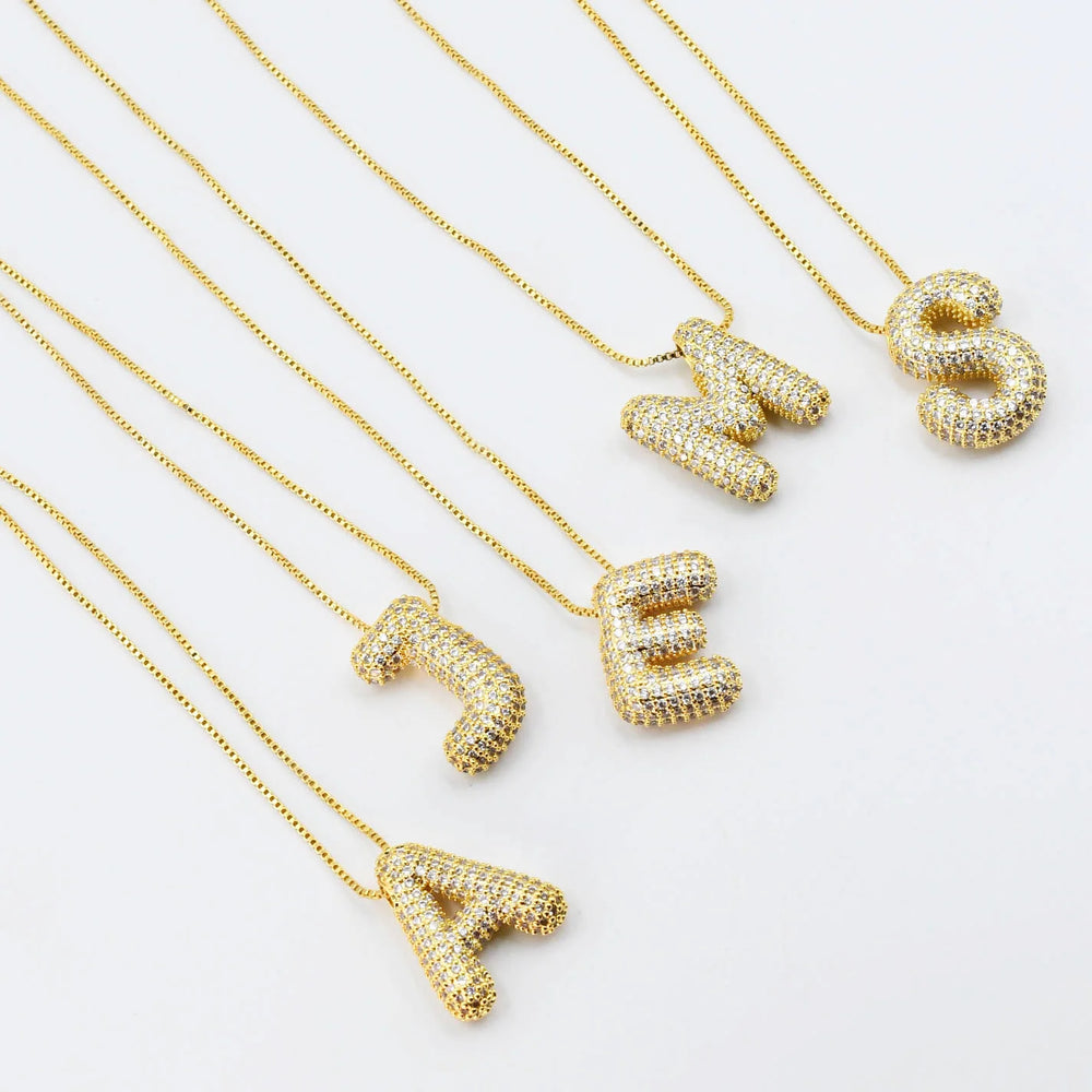 Crystal Balloon Initial Necklace - Eden Lifestyle