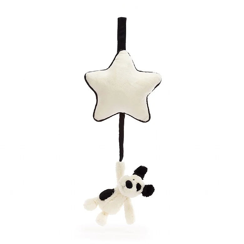 Jellycat Bashful Black & Cream Puppy Musical Pull - Eden Lifestyle