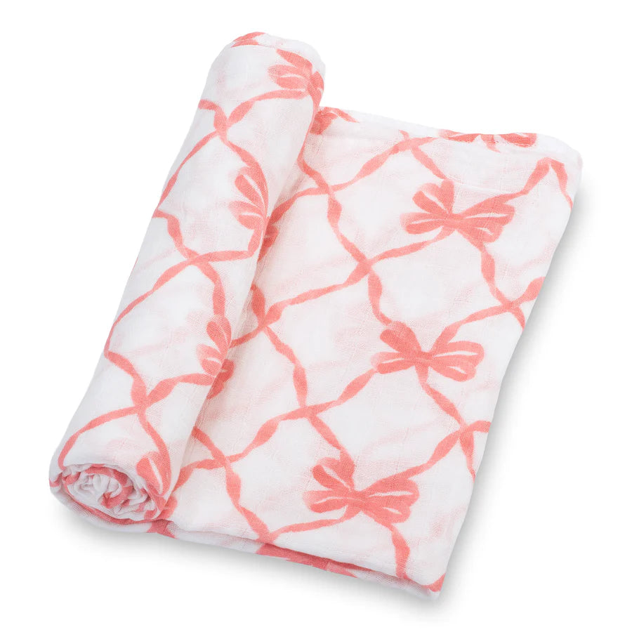 Beautiful Bows Baby Muslin Swaddle Blanket - Eden Lifestyle