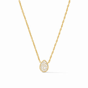 Birthstone Teardrop Delicate Necklace - Cubic Zirconia - April