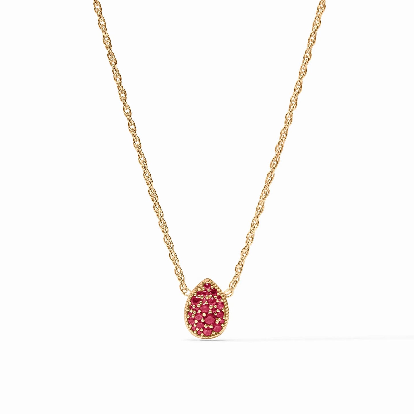 Birthstone Teardrop Delicate Necklace - Ruby - July - Eden Lifestyle