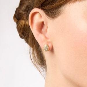 Birthstone Teardrop Stud - Cubic Zirconia - April