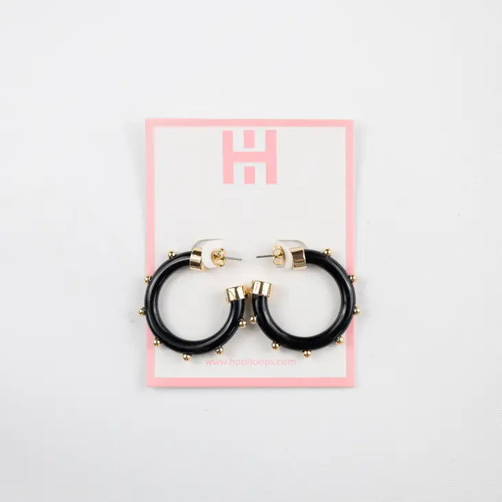 Black with Gold Hoo Hoops - Eden Lifestyle