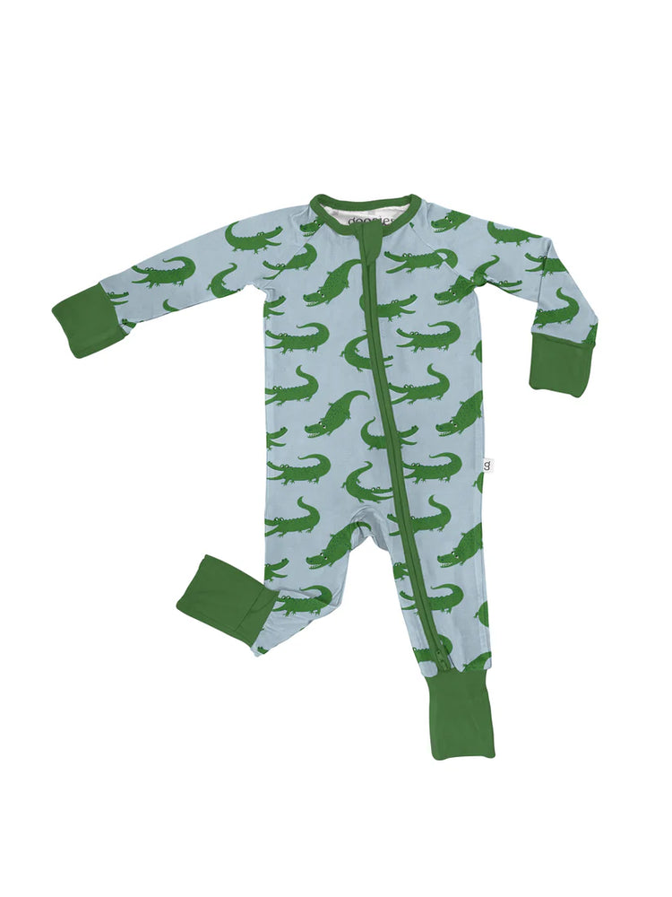 Blue Alligators Long Sleeve Pajamas