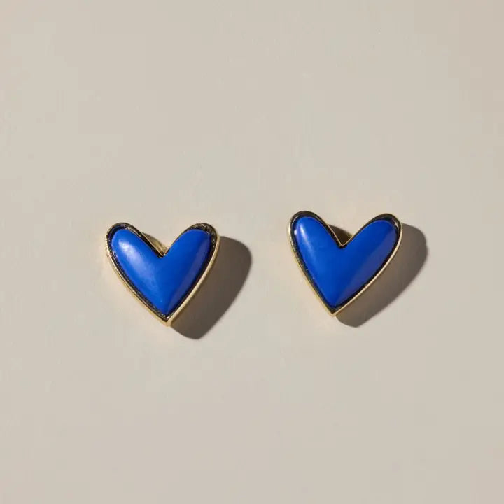 Blue Sweetheart Studs - Eden Lifestyle