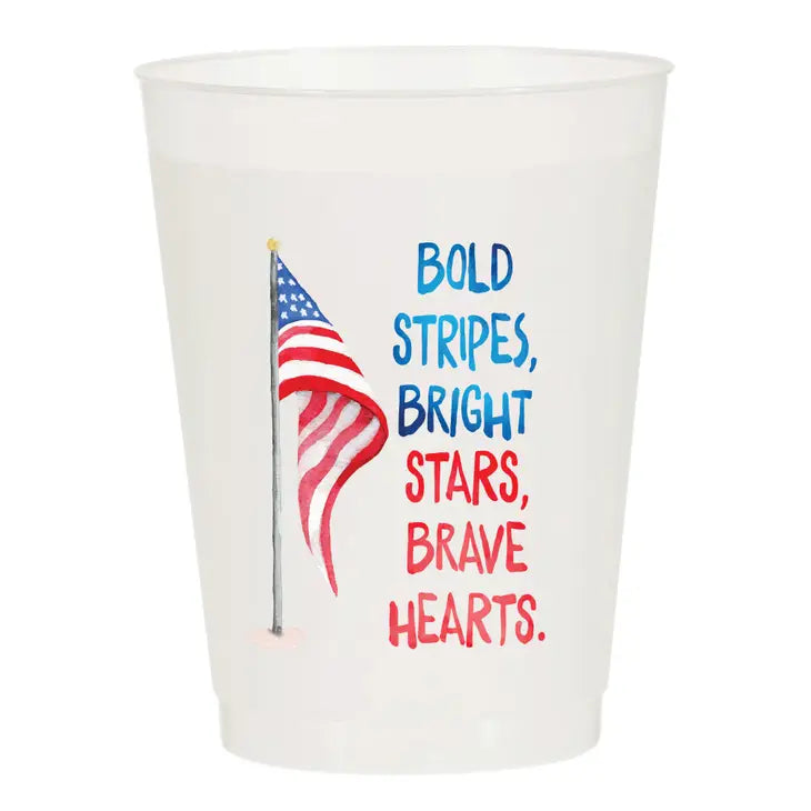 Bold Stripes Bright Stars Frosted Cups - Eden Lifestyle