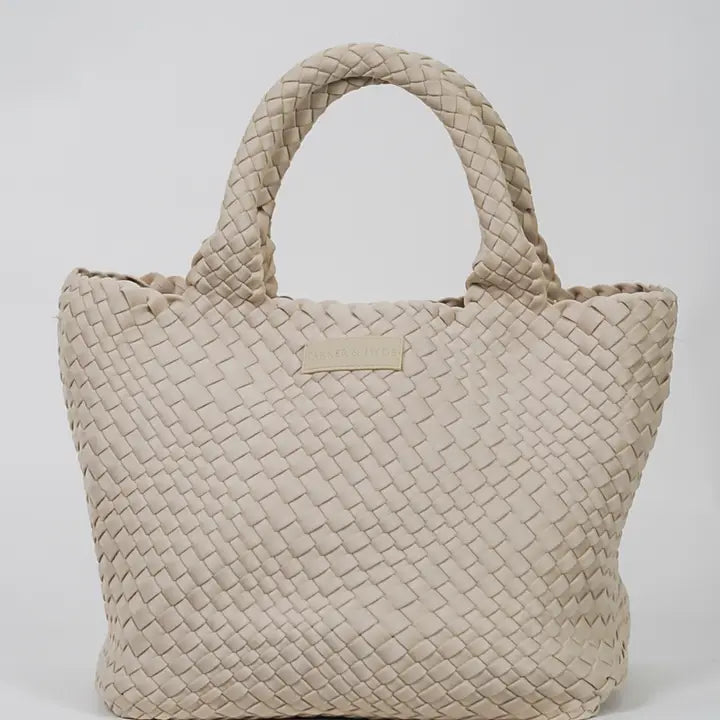 Bone Woven Tote - Eden Lifestyle