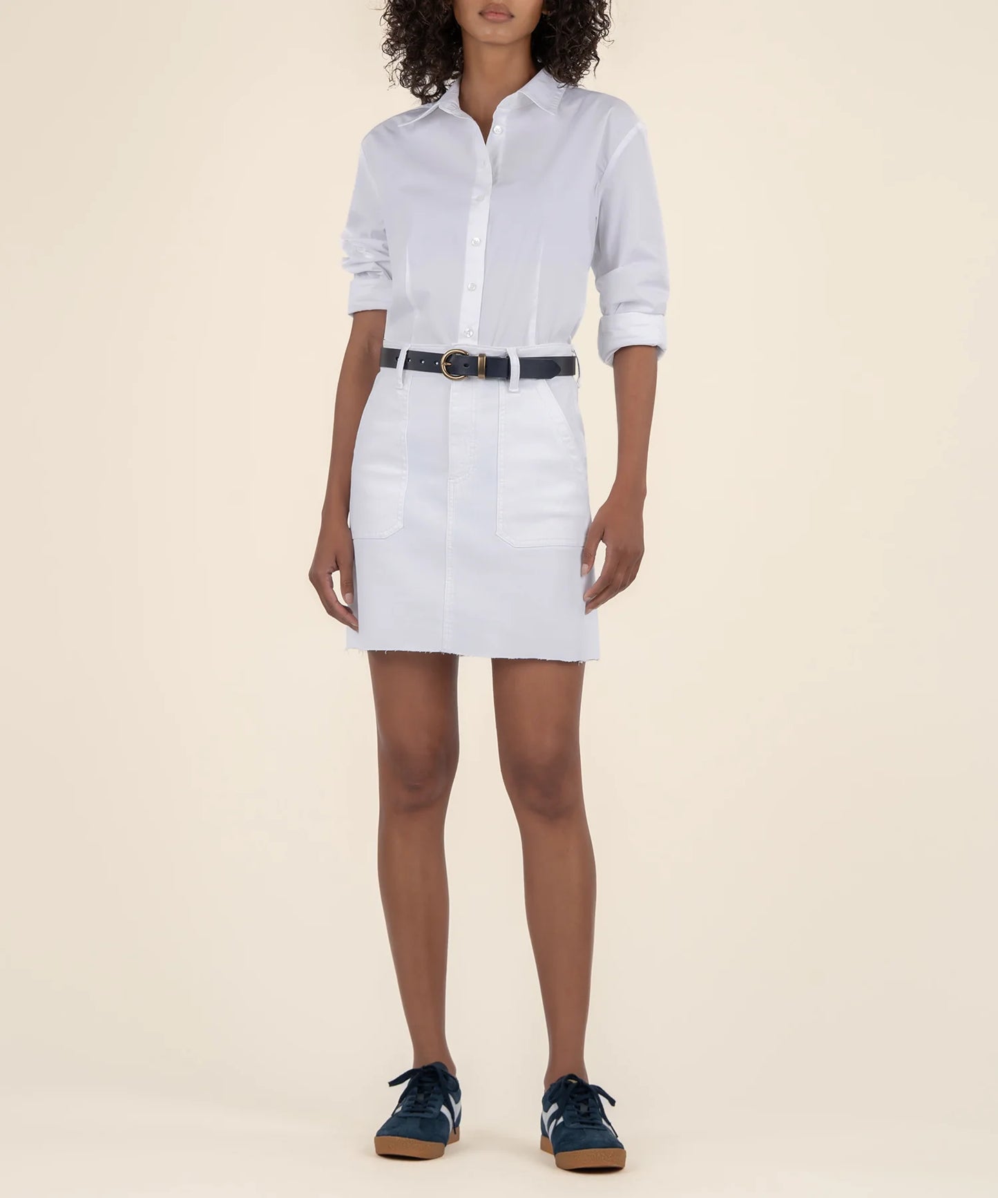 Bristol Denim Skirt White - Eden Lifestyle