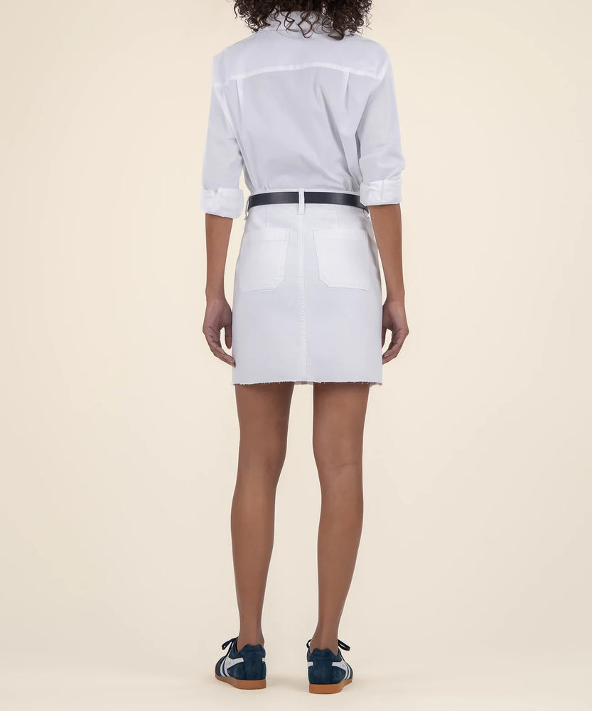 Bristol Denim Skirt White - Eden Lifestyle
