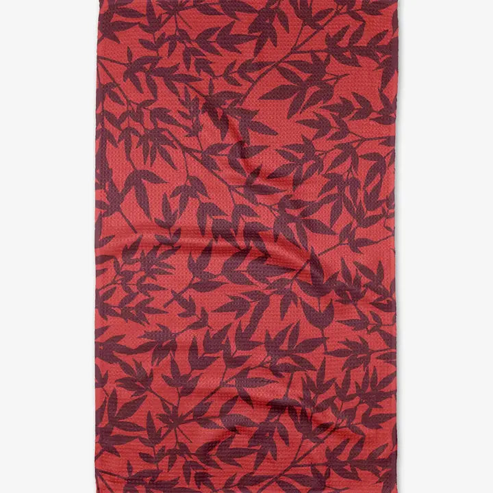 Burgundy Branches Kitchen Tea Towel - Eden Lifestyle