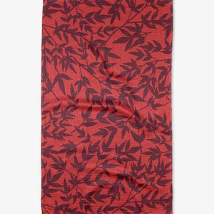Burgundy Branches Kitchen Tea Towel - Eden Lifestyle
