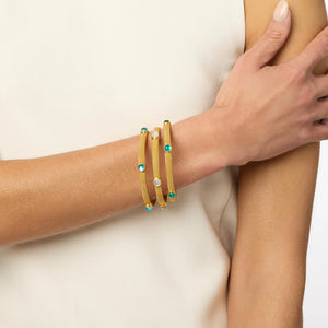 Cabochon Bangle Iridescent Emerald Green - Eden Lifestyle