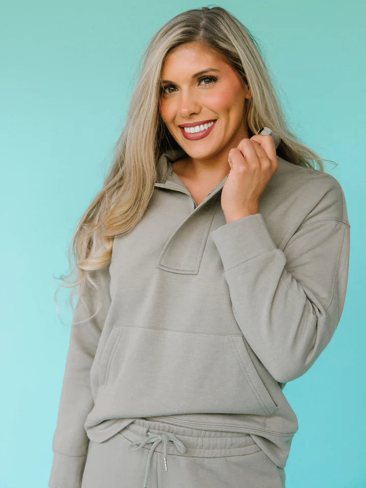 Carson LUX Sweatshirt Olive - Eden Lifestyle