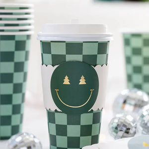 Checker Smiley Face To Go Cup - Eden Lifestyle