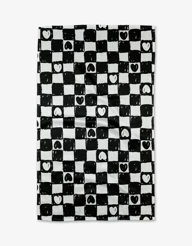 Checkered Hearts Kitchen Tea Towel - Eden Lifestyle
