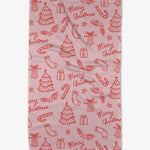 Cheery Pink Christmas Tea Towel - Eden Lifestyle