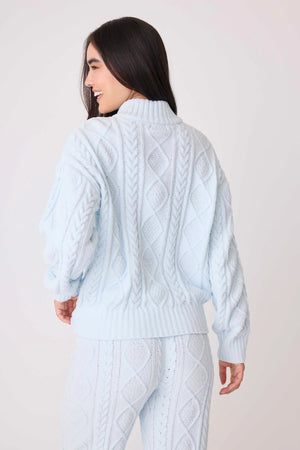 Chenille Cozy Cable Quarter Zip Sweater and Pant Set - Eden Lifestyle