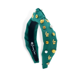 Child Size Green LCA Logo Headband with Pearls and Crystals - Eden Lifestyle