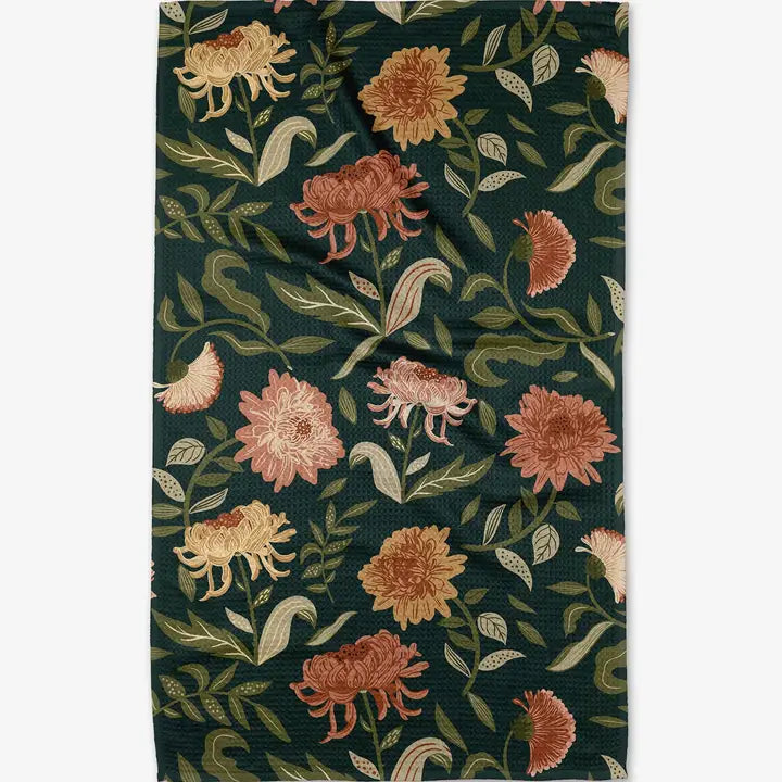 Chrysanthemums in November Kitchen Tea Towel - Eden Lifestyle