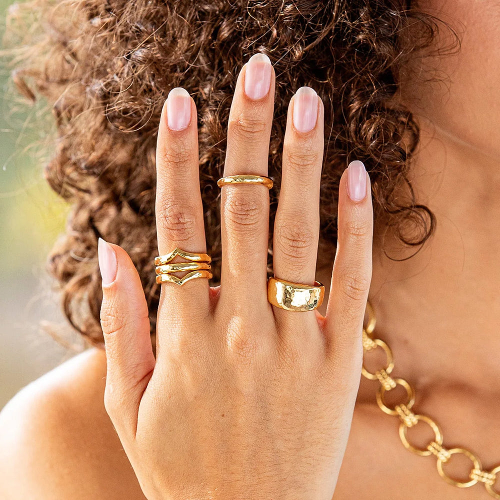 Cleopatra Slice Stacking Ring Set - Gold - Eden Lifestyle