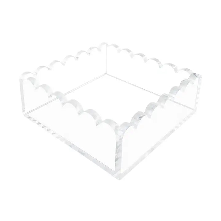 Scalloped Clear Cocktail Napkin Holder - Eden Lifestyle