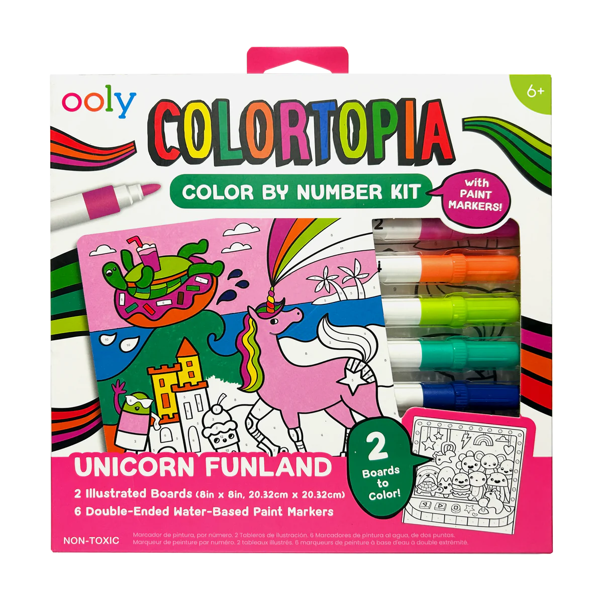 Colortopia Color By Number Paint Marker Kit - Unicorn Funland - Eden Lifestyle