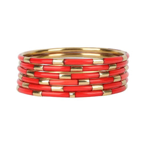 BuDhaGirl - Veda Bracelets - Coral (Set of 6) - Eden Lifestyle