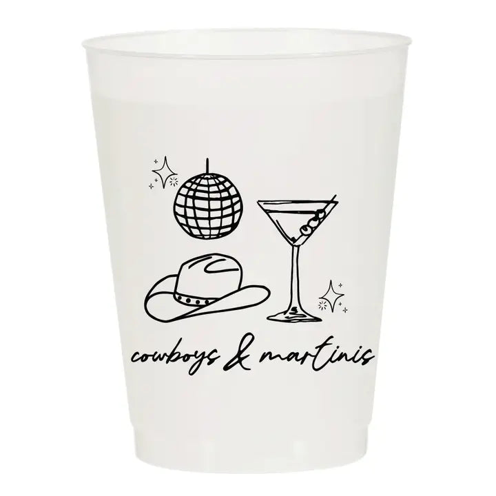 Cowboys and Martini's Frosted Cups - Eden Lifestyle