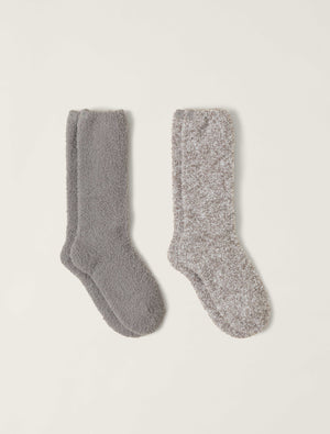 CozyChic® 2 Pair Sock Set Pewter Multi - Eden Lifestyle