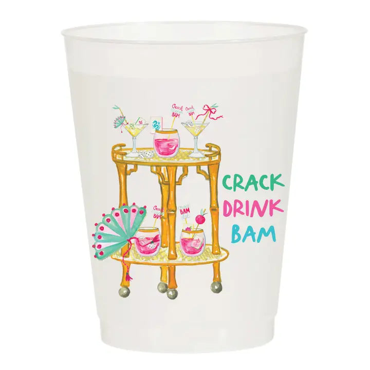 Crack Drink Bam Frosted Cups - Mahjong - Eden Lifestyle