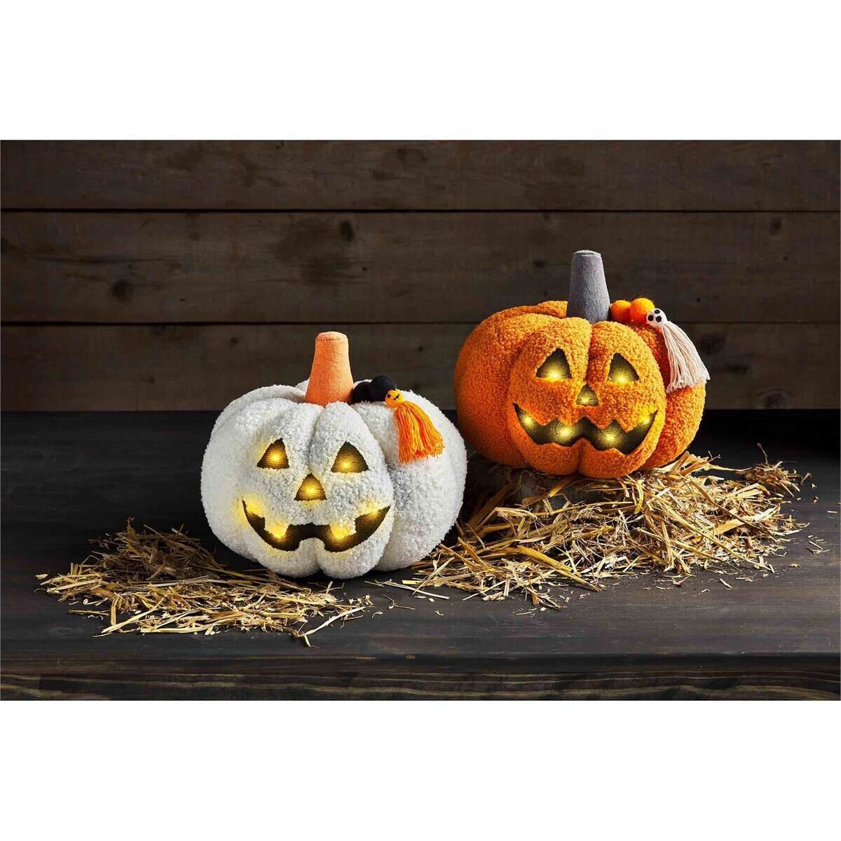 Sherpa Light-Up Pumpkin - Eden Lifestyle